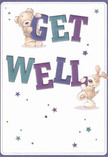 Sparkling with positivity, this Yeading-themed get well card is a festival of gentle colour and touchable comfort. Its two animated characters-a teddy bear with downy fur and a wide-eyed, floppy-eared pup-each beam with joy as they support and balance the oversized, jewel-toned letters spelling out 'Get Well.' The background glows in fresh, creamy white, much like the daylight streaming through a favourite spot in Minet Country Park. Delicate blue and purple stars, scattered in playful bursts, add lightness and a sense of magic, reminiscent of confetti tossed in celebration. The fluffy bear and velvety puppy appear soft enough to cuddle, echoing the sensory delight of receiving a fresh, hand-tied bouquet from a Yeading florist. There's an undercurrent of kindness in every detail-each brushstroke placed with intention, every star an extra wish for swift recovery. This card carries emotional sunshine, perfectly crafted to uplift the spirit and bring genuine comfort in times of need.